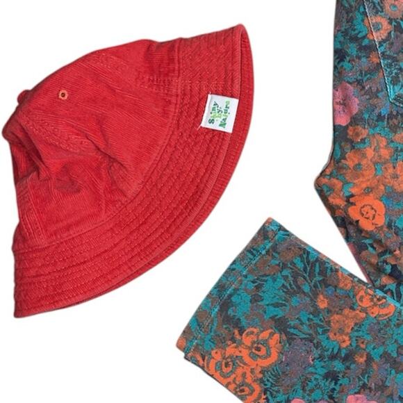 Shiny By Nature Red Corduroy Bucket Hat - Picture 3 of 6